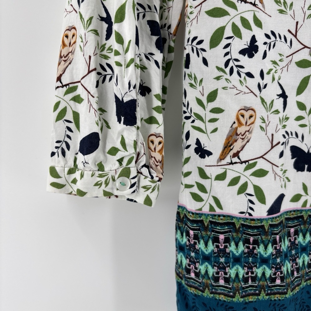 Anthropologie Maeve Woodland Walk Tunic Top Size 2 Boho Whimsy Festival Indie - Picture 4 of 12